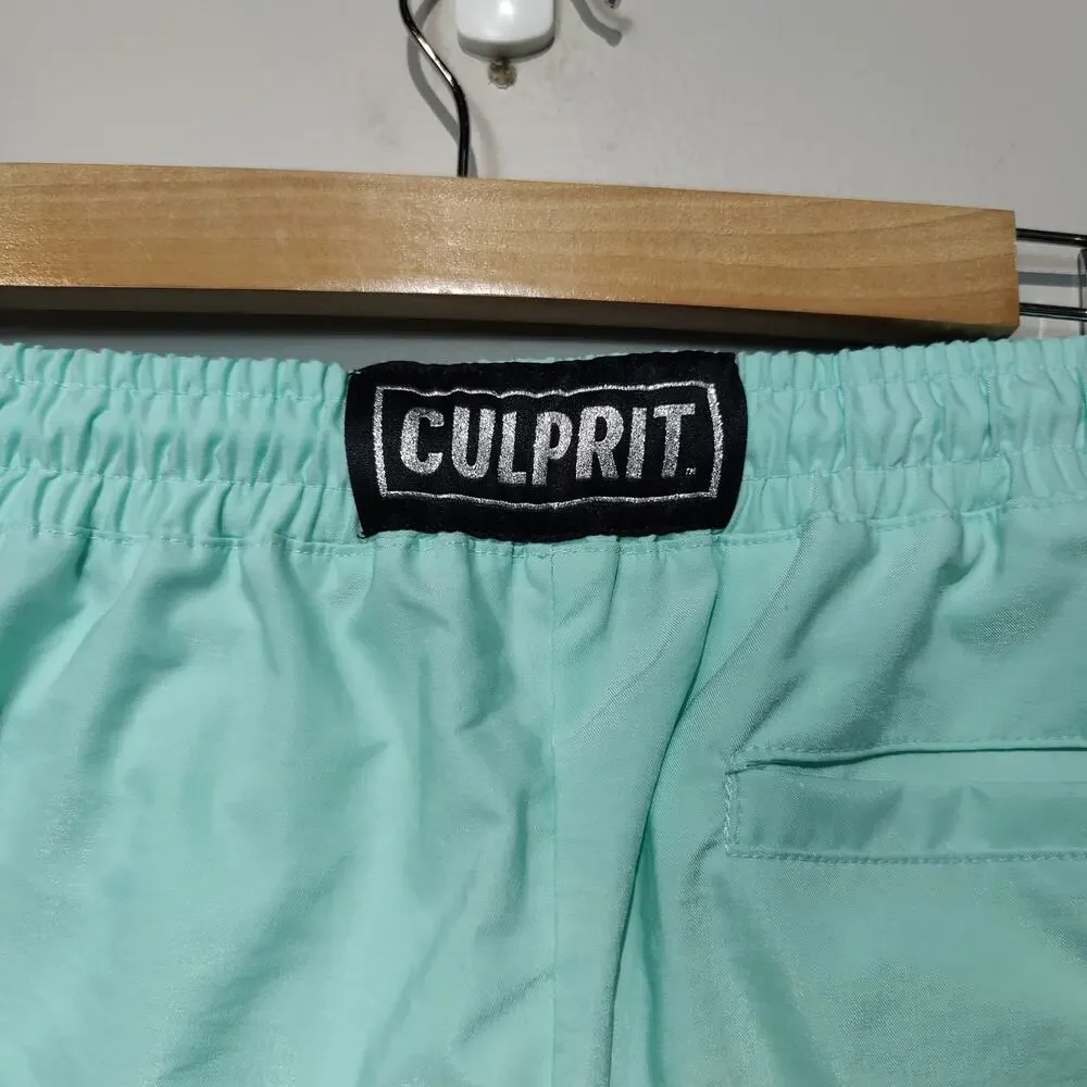 Culprit Women's Sz M BaeThing Swim Shorts Mint Julep Green Vented Side